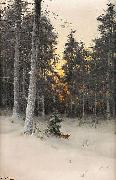 Mauritz Lindstrom Fox in Winter Forest china oil painting artist